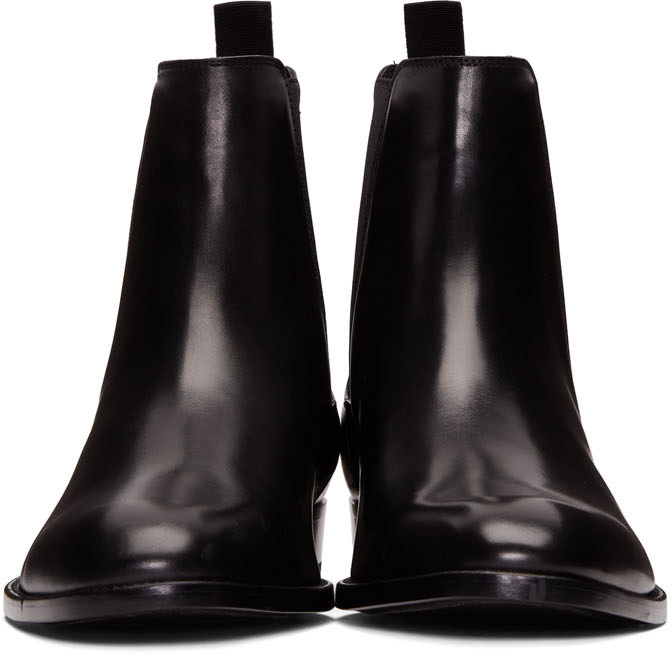 SAINT LAURENT 40Mm Wyatt Leather Chelsea Cropped Boots, Black in Black ...