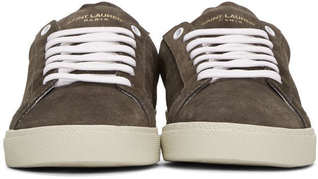 SAINT LAURENT Brown Suede SL/06 Court Classic Sneakers