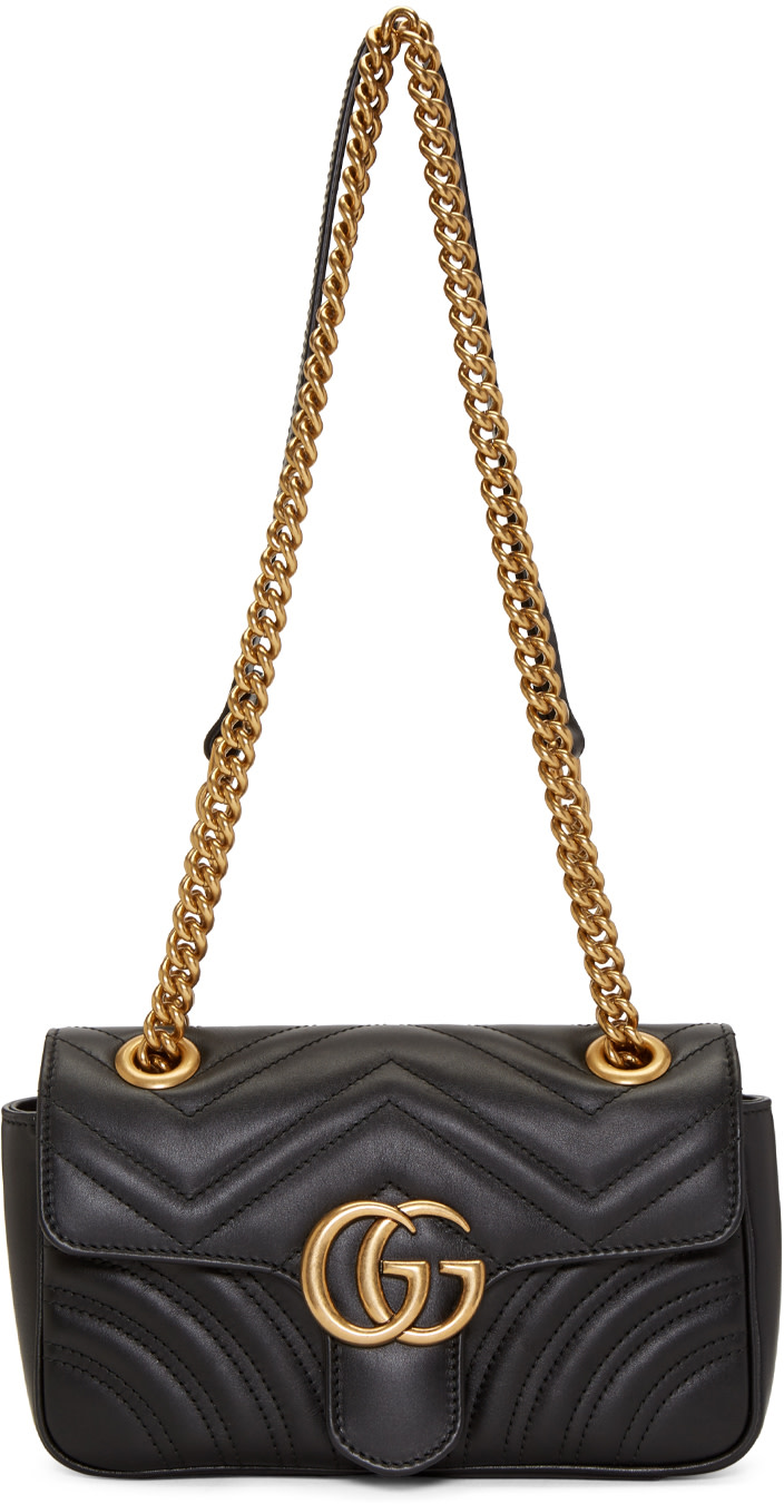 Gucci: Black Mini GG Marmont 2.0 Bag | SSENSE