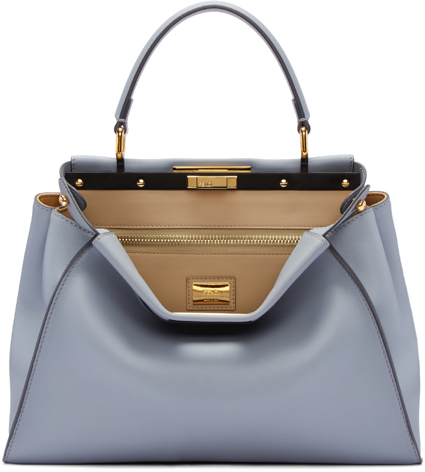 Fendi: Blue Regular Peekaboo Bag | SSENSE