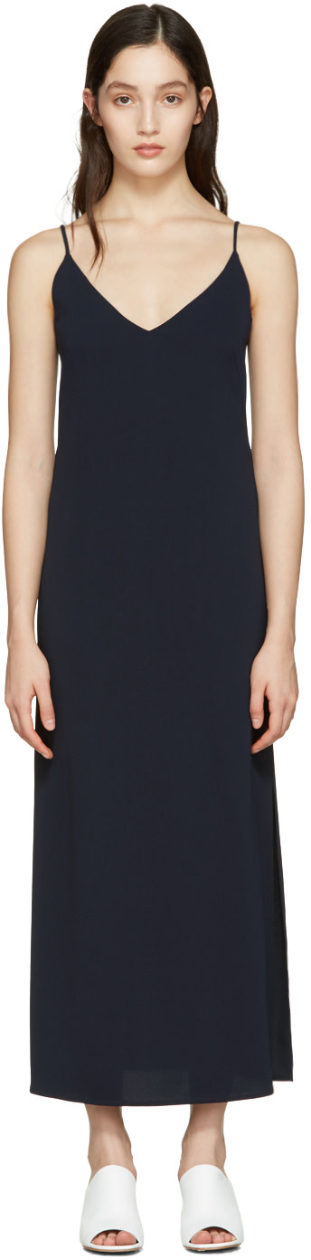 Atea Oceanie: Navy Long Slip Dress | SSENSE