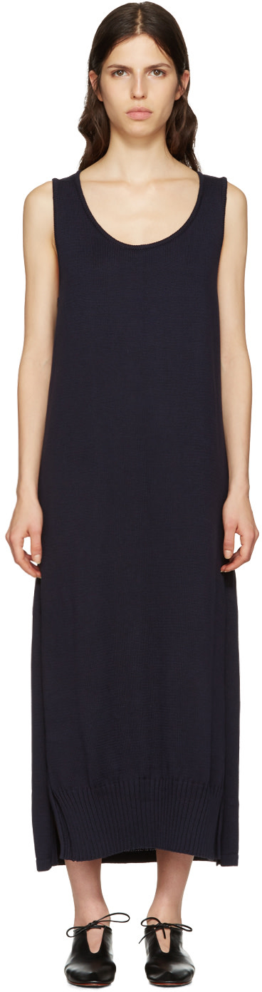 Y's: Navy Long Tank Dress | SSENSE