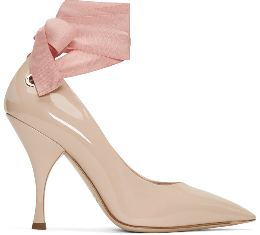 miu miu leather platform pumps
