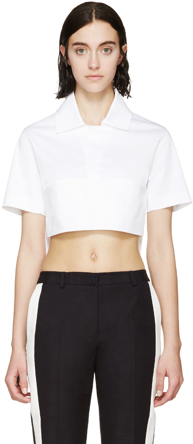 Dsquared2: White Cropped Polo | SSENSE