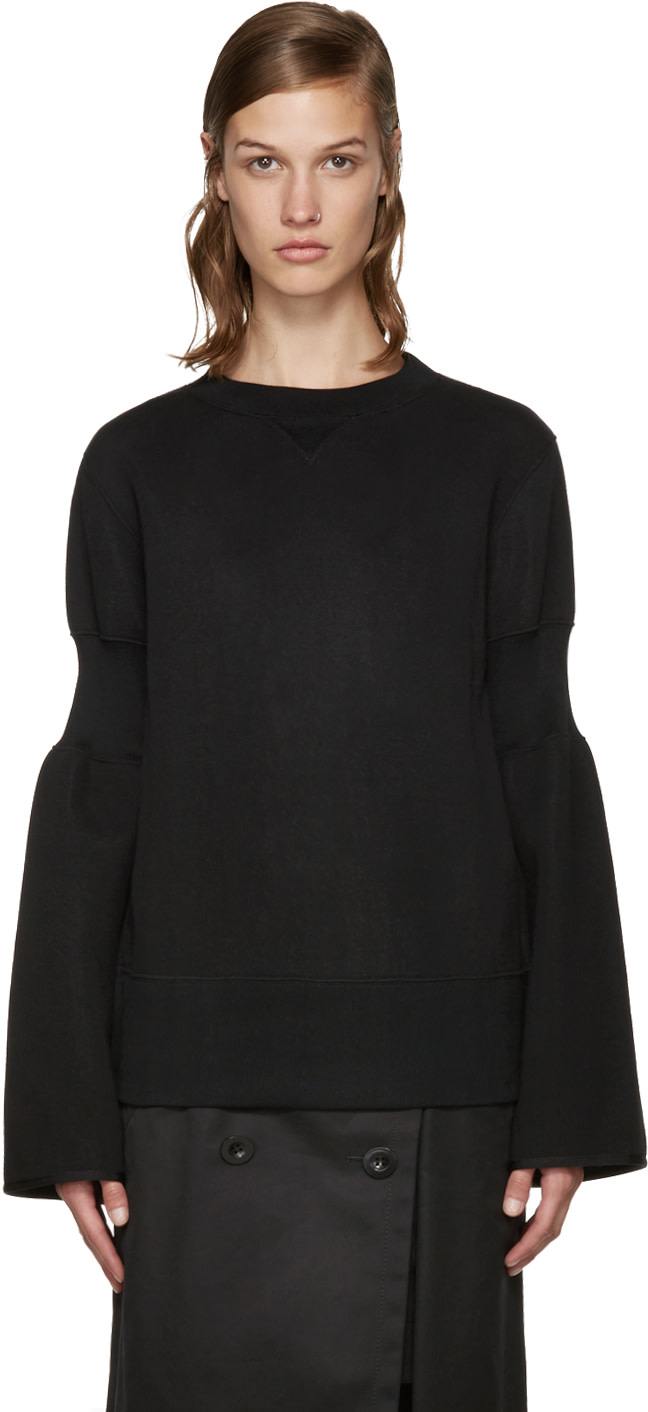 Sacai: Black Zippered Pullover | SSENSE