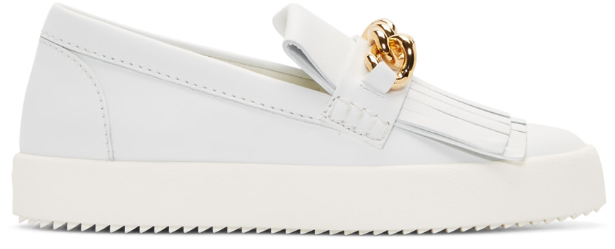 Giuseppe Zanotti - White Leather May London Fringed Sneakers