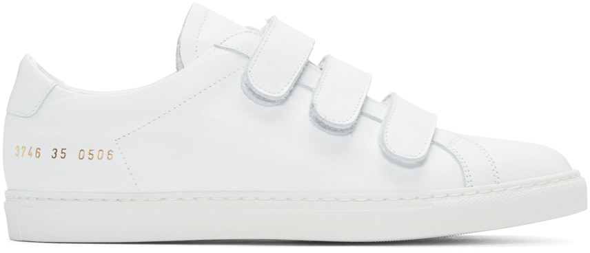 Woman by Common Projects - White Achilles Three Strap Sneakers