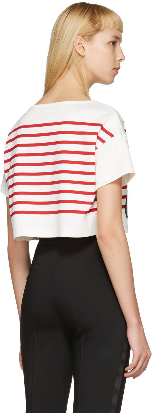 DOLCE & GABBANA Off-White Cropped Badges T-Shirt