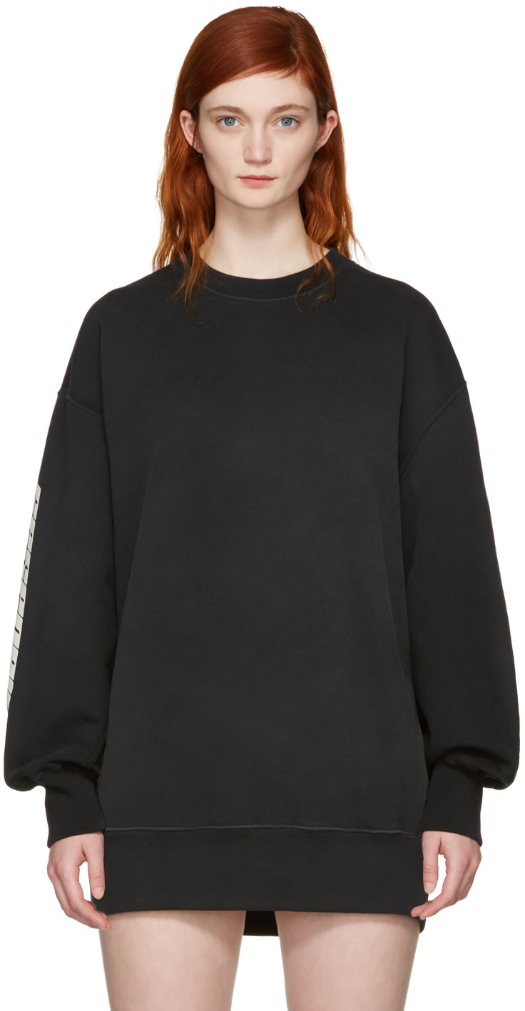 Yeezy Black 'Calabasas' Boxy Crewneck Sweatshirt | ModeSens