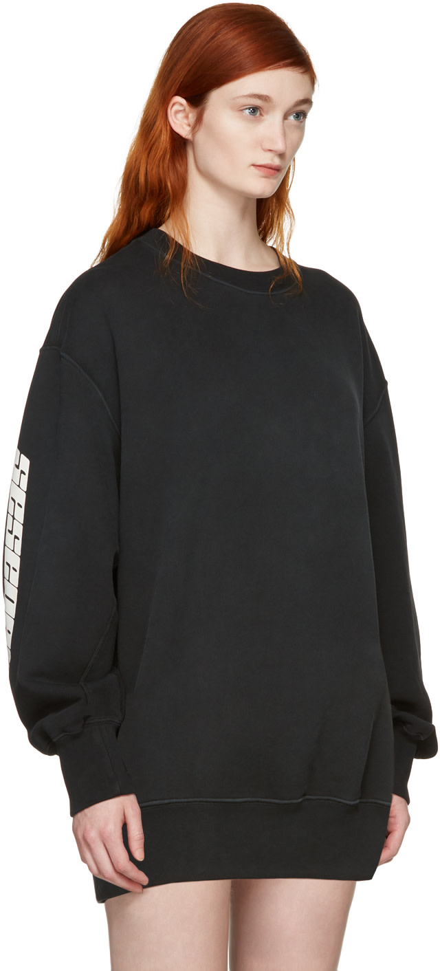 YEEZY Black 'Calabasas' Boxy Crewneck Sweatshirt