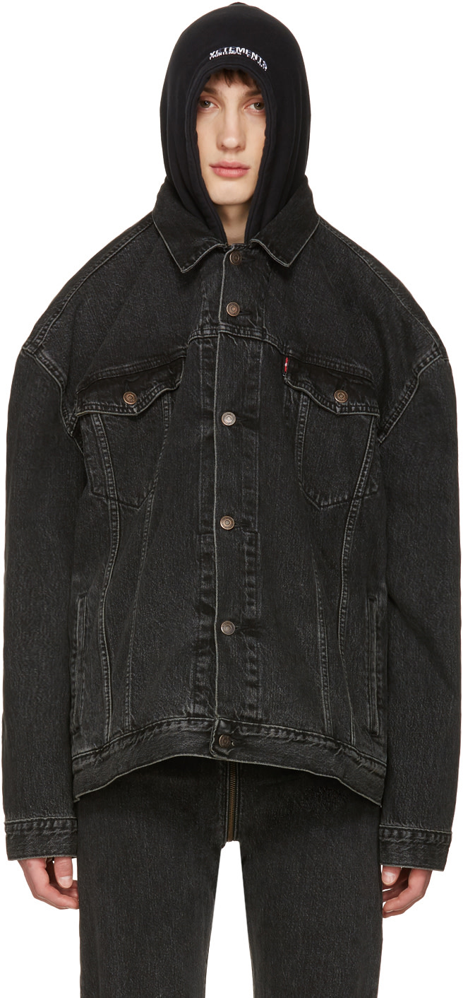 VETEMENTS Black Levi'S Edition Oversized Denim Jacket ModeSens