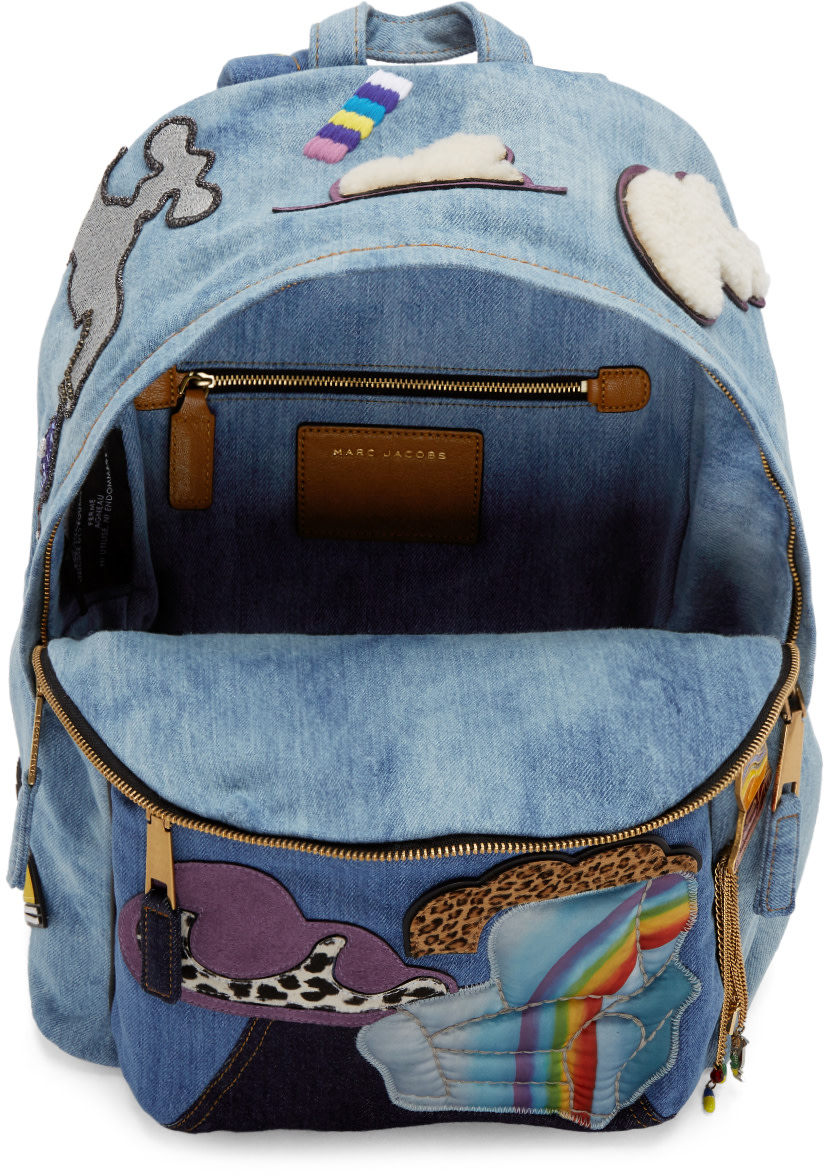 MARC JACOBS Blue Julie Verhoeven Edition Biker Denim Backpack
