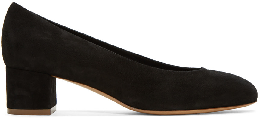 black suede ballerinas