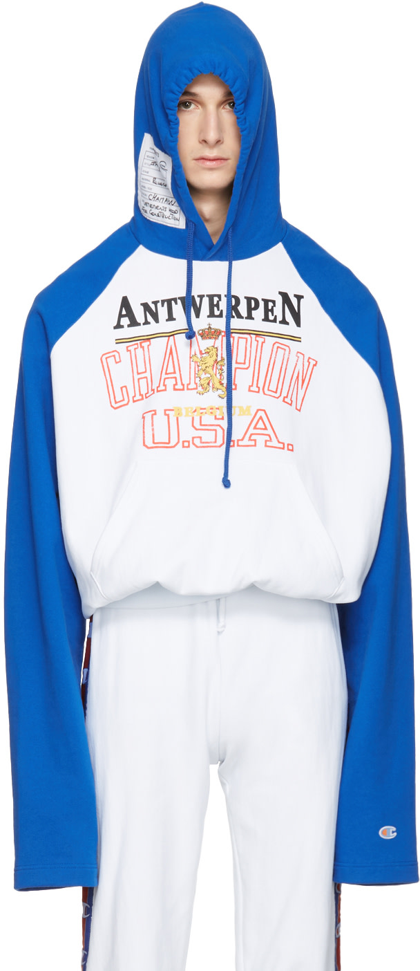 Vetements - Blue Champion Edition Antwerpen Hoodie