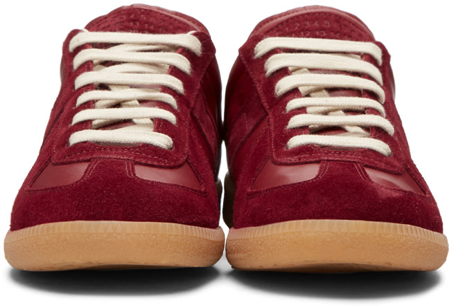 MAISON MARGIELA BURGUNDY REPLICA SNEAKERS