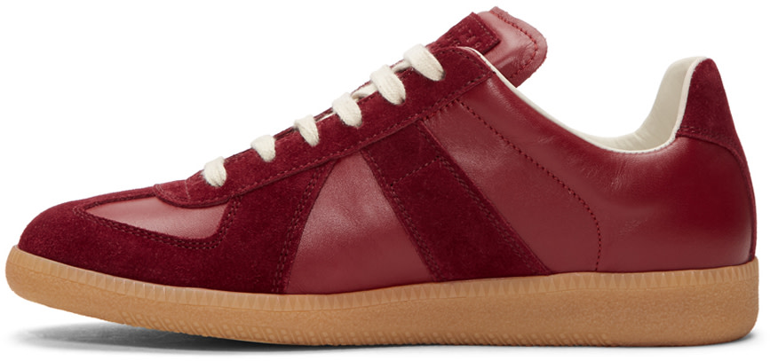 MAISON MARGIELA BURGUNDY REPLICA SNEAKERS