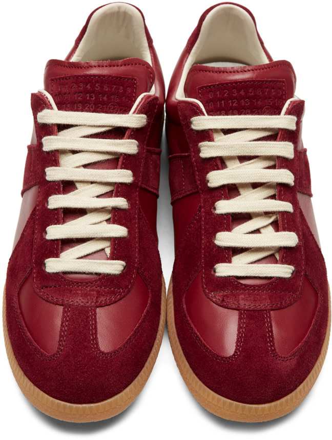 MAISON MARGIELA BURGUNDY REPLICA SNEAKERS
