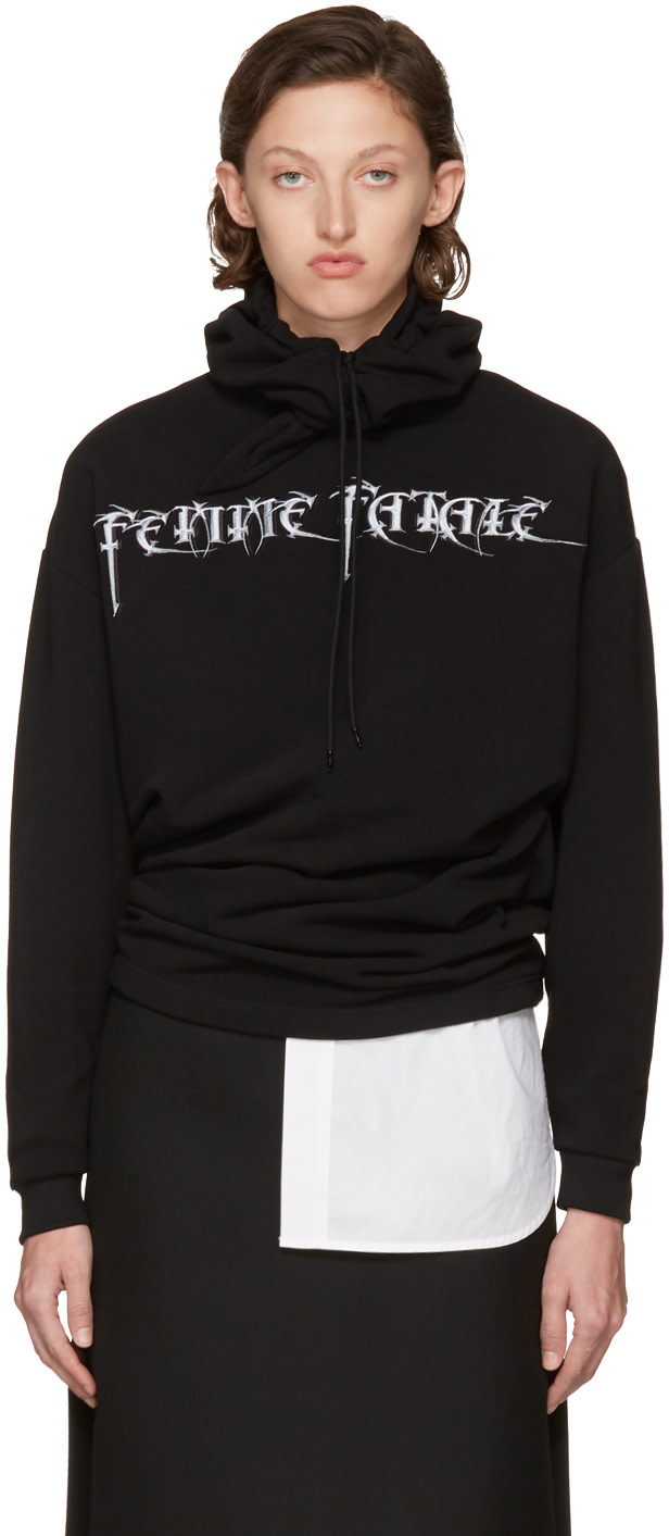 BALENCIAGA Femme Fatale Oversized Embroidered Stretch-Jersey Hooded Top ...