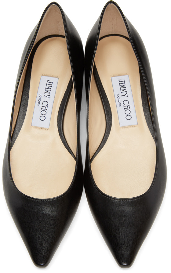 JIMMY CHOO Romy Flat Patent Leather Ballerinas, Black | ModeSens