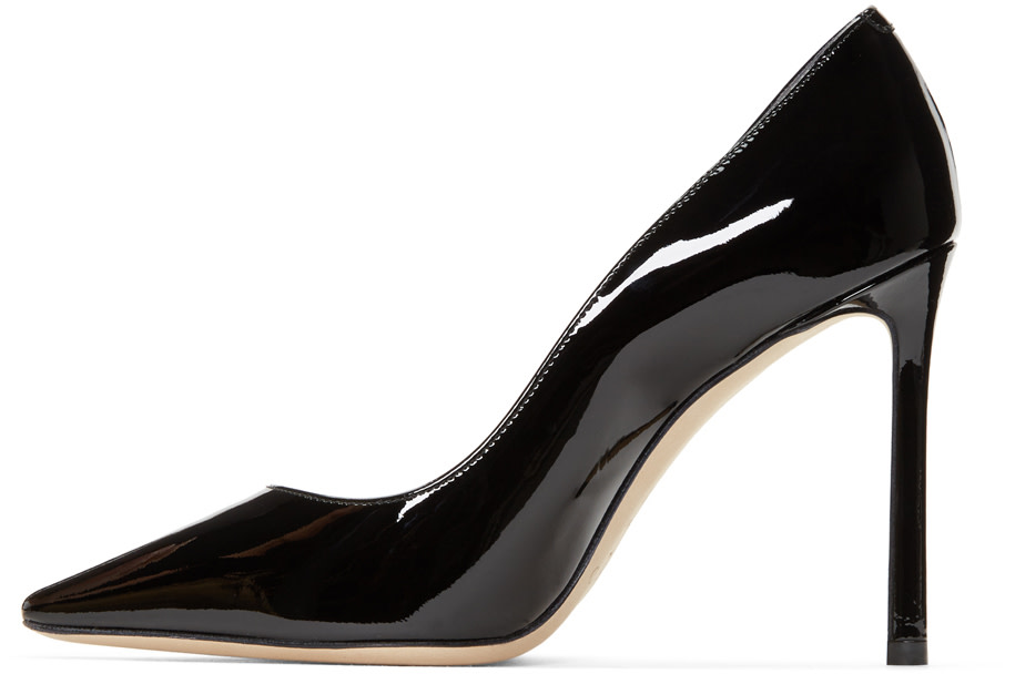 JIMMY CHOO Black Patent Leather Pointed Toe 'Anouk' Pumps | ModeSens