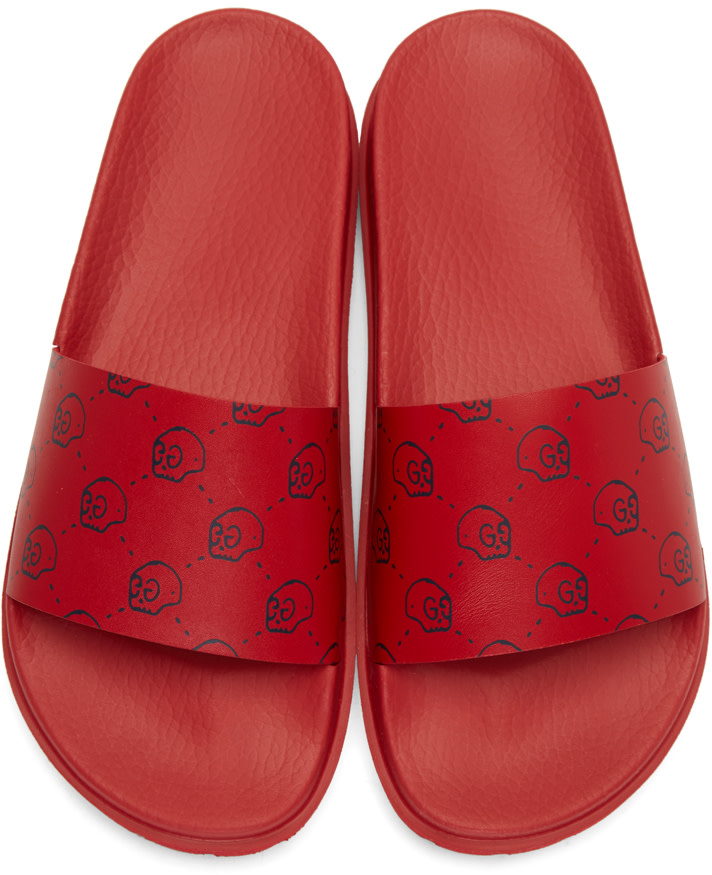 Gucci - Red Gucci Ghost Pursuit Trek Sandals