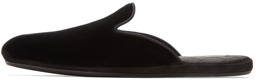 DOLCE & GABBANA Black Velvet Slippers | ModeSens