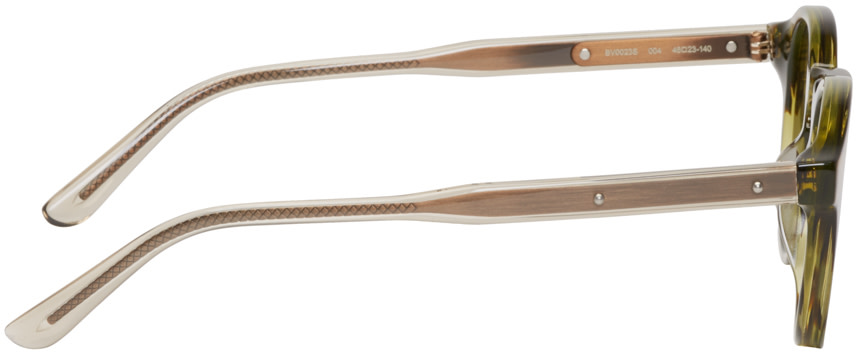 BOTTEGA VENETA BOTTEGA VENETA GREEN ACETATE ROUND SUNGLASSES