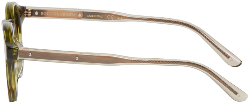 BOTTEGA VENETA BOTTEGA VENETA GREEN ACETATE ROUND SUNGLASSES