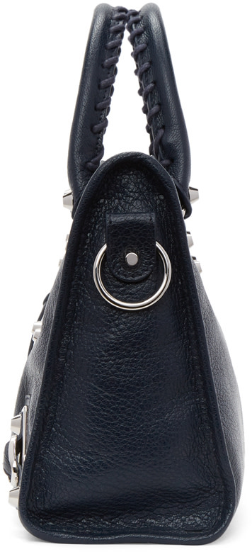 BALENCIAGA Blue Metallic Edge City S Bag