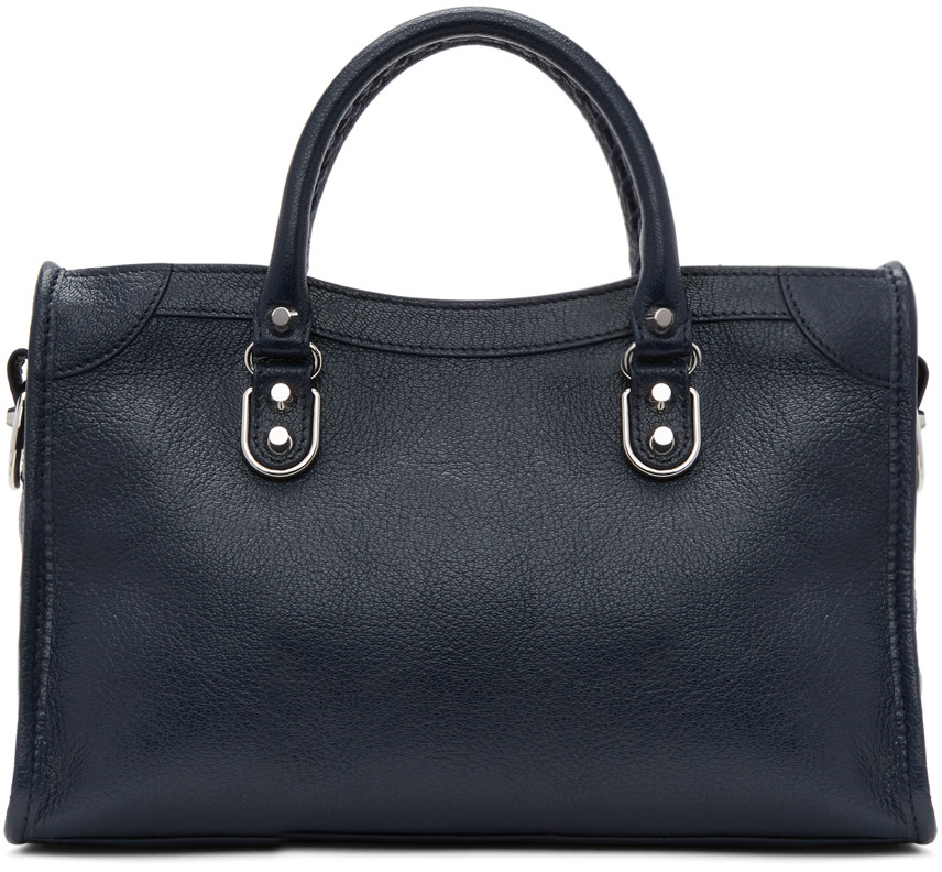 BALENCIAGA Blue Metallic Edge City S Bag