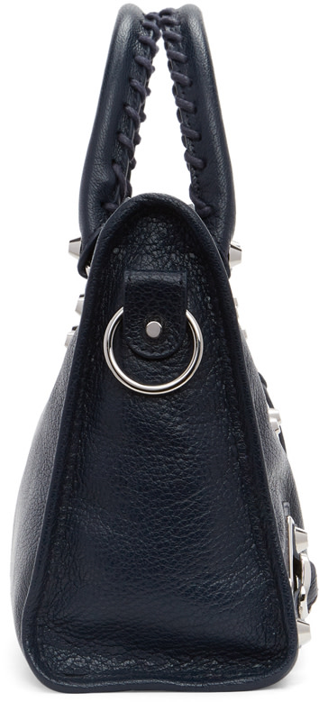 BALENCIAGA Blue Metallic Edge City S Bag