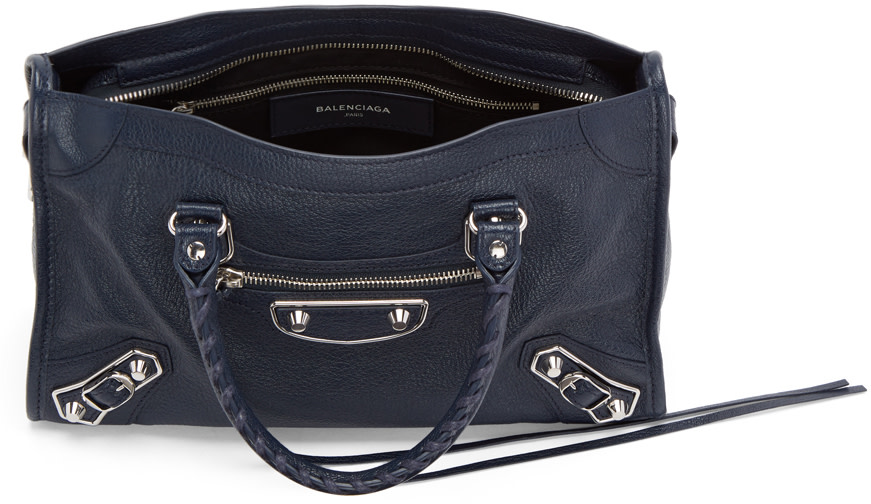 BALENCIAGA Blue Metallic Edge City S Bag