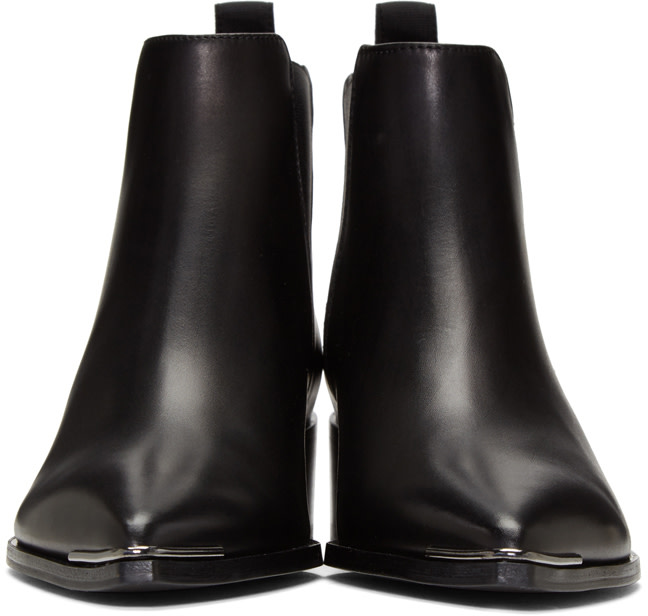 ACNE STUDIOS Women’S Jensen Naplack Patent Grained Ankle Boots In Black ...