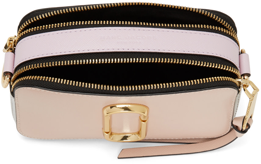 MARC JACOBS Pink & Silver Small Snapshot Bag | ModeSens