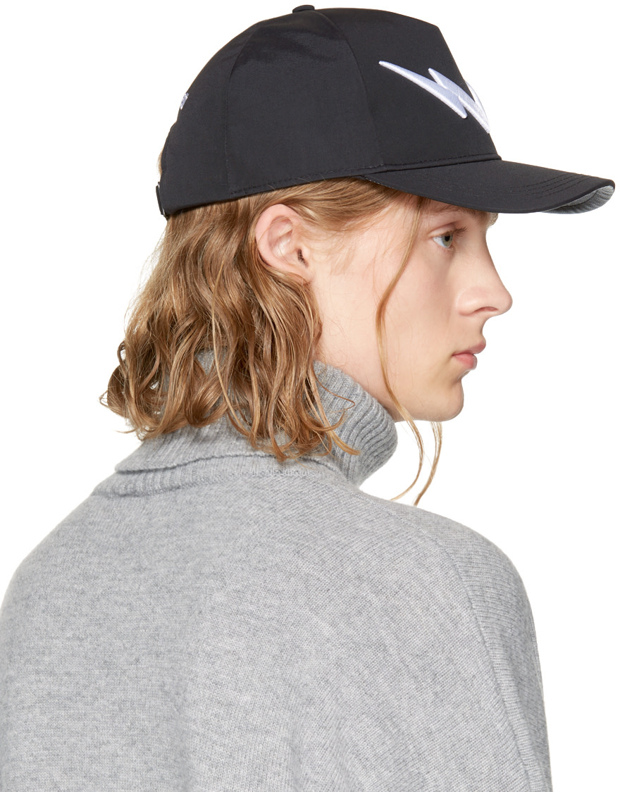 NEIL BARRETT NEIL BARRETT BLACK MIRRORED THUNDERBOLT CAP