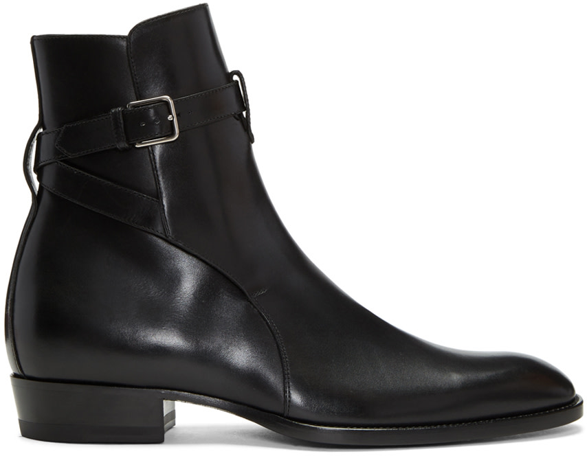 SAINT LAURENT Wyatt 30 Jodhpur Boot In Black Leather | ModeSens