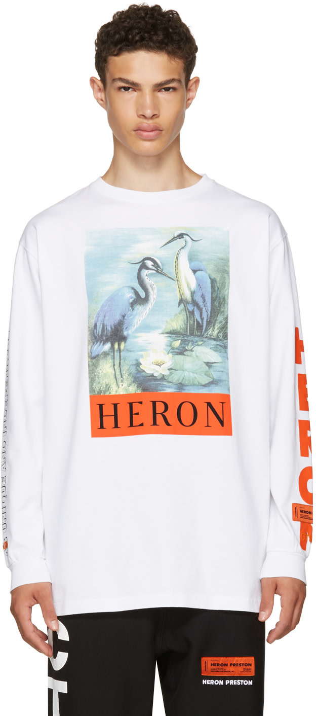 Heron Preston Herons Jersone Men's White Heron Print T-shirt | ModeSens