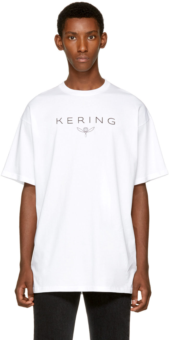 Balenciaga White 'Kering' T-Shirt In 900 White | ModeSens