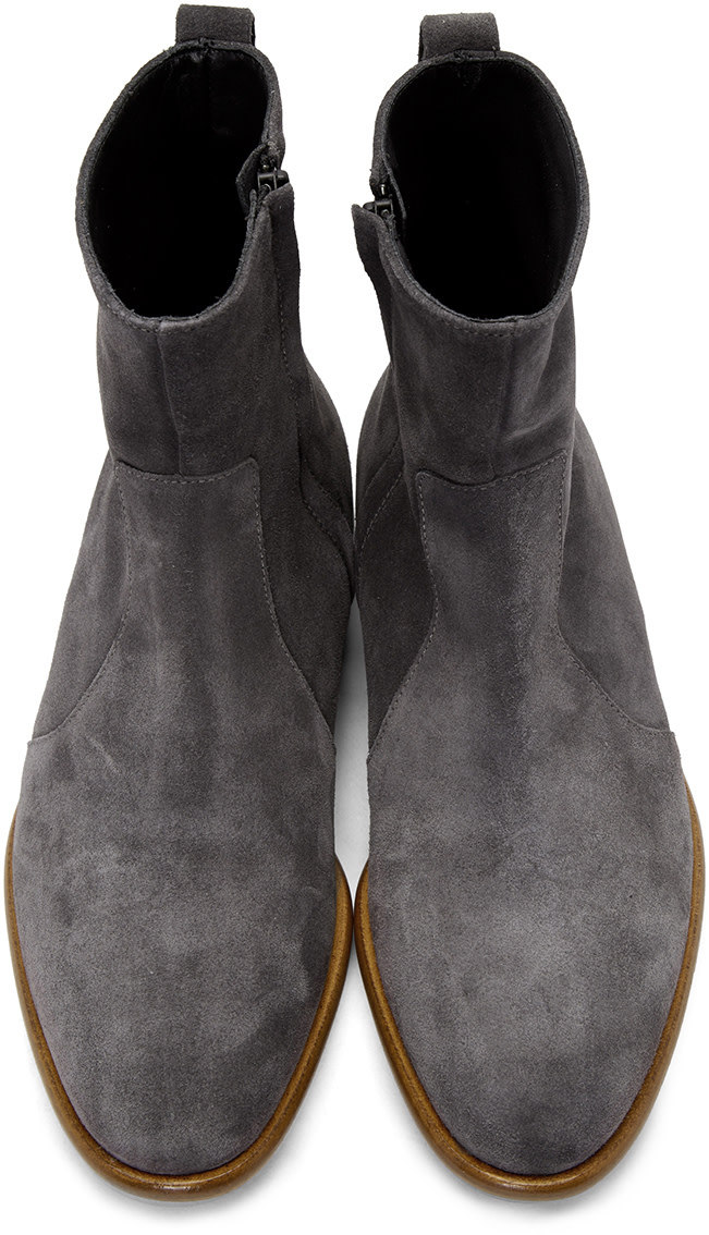 common projects dark grey suede