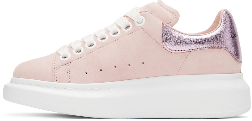 Alexander McQueen: Pink Suede Oversized Sneakers | SSENSE