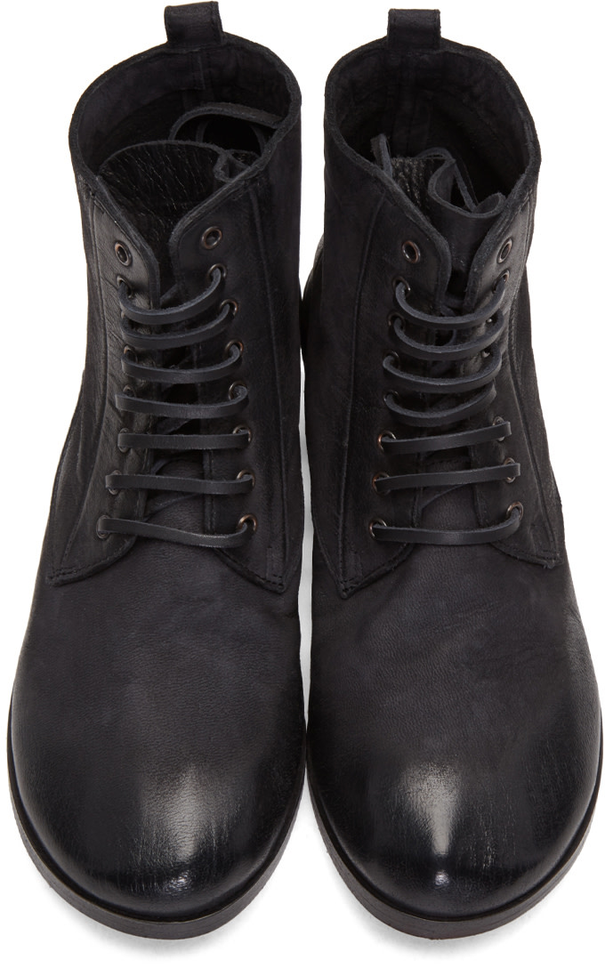 Marsèll: Black Lista Combat Boots | SSENSE