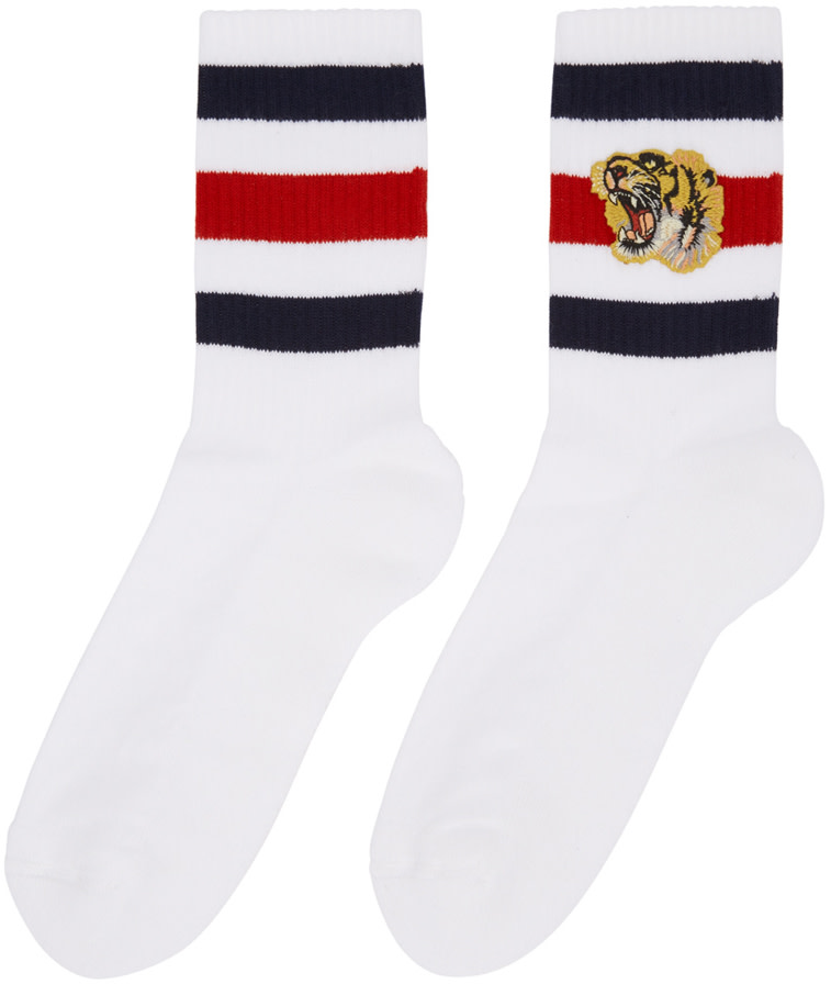 Gucci: White Tiger Socks | SSENSE