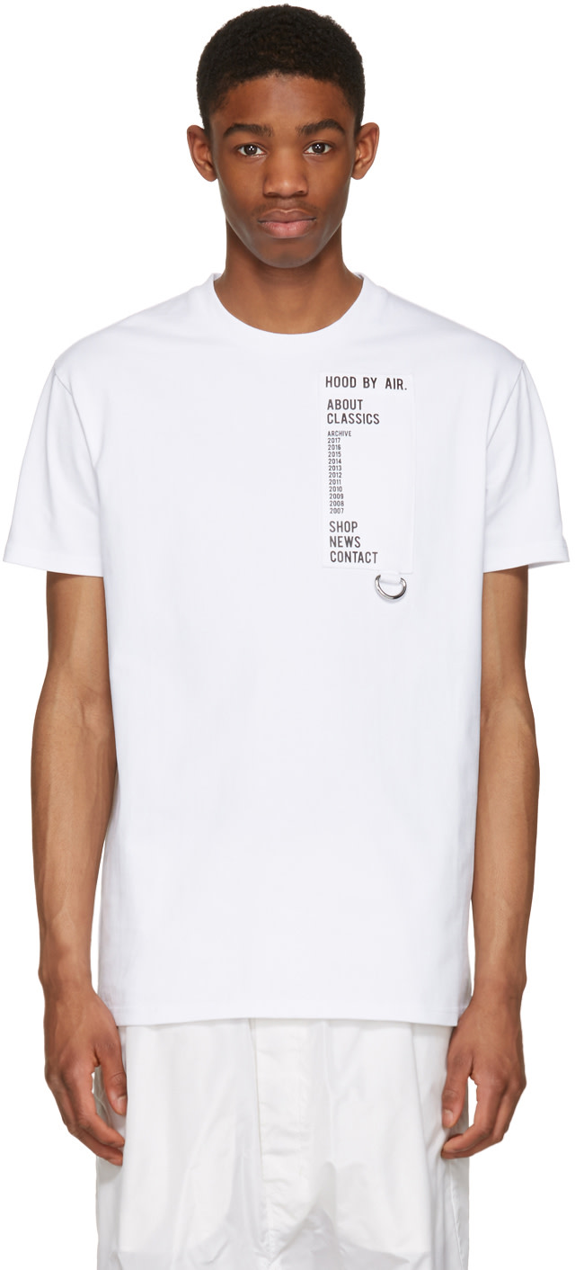 Hood by Air: White Homepage T-Shirt | SSENSE