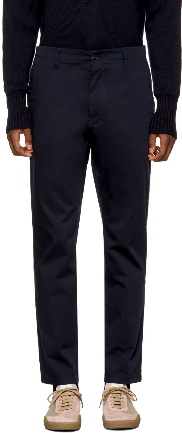 ACNE STUDIOS Navy Ayan Satin Trousers | ModeSens