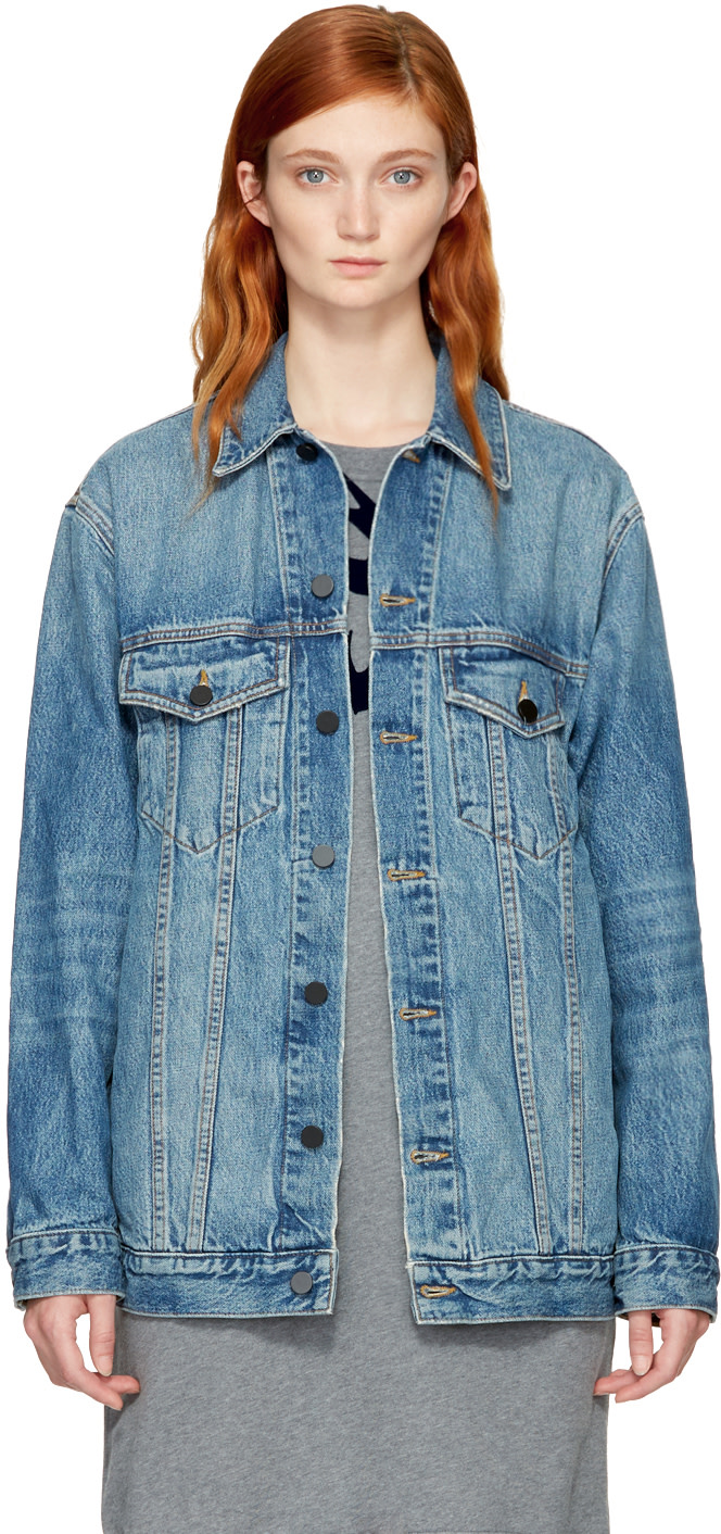 ALEXANDER WANG OPENING CEREMONY DAZE HOODIE DENIM JACKET, BLUE | ModeSens