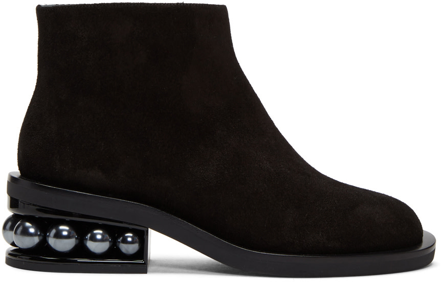 nicholas kirkwood casati faux pearl leather ankle boots