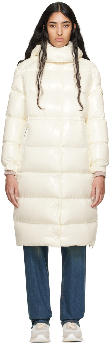 Женское пуховое пальто Moncler Cavettaz Off-White, белое