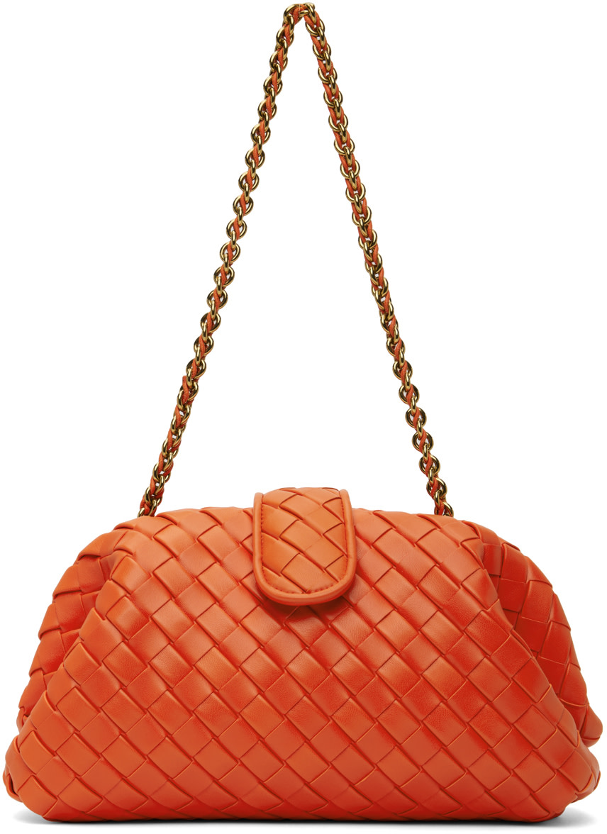 Bottega Veneta Orange Teen Lauren 1980 С клатчем на цепочке оранжевый/латунный