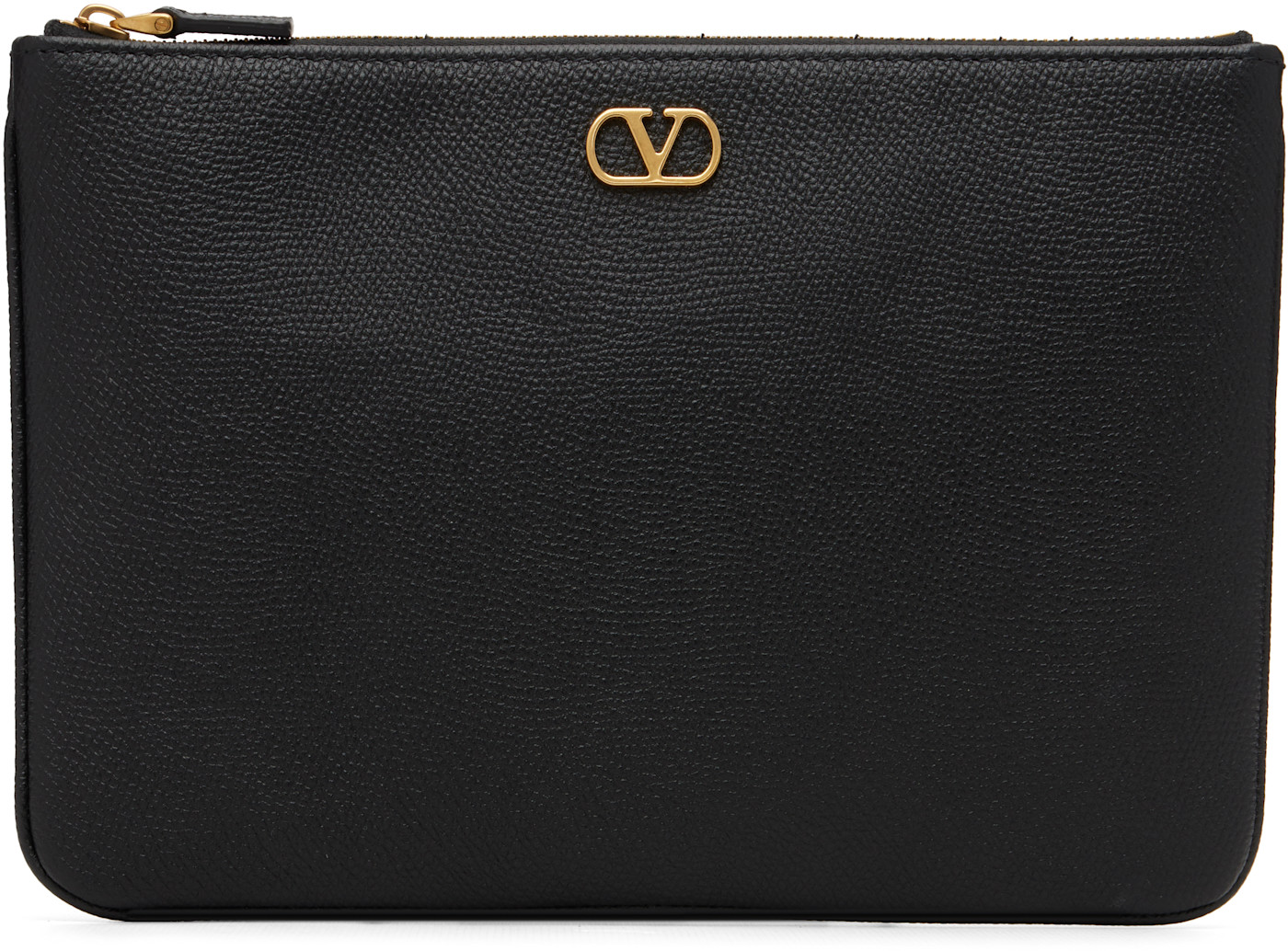 Фирменная сумка Valentino Garavani Black на плоской подошве VLogo черного цвета