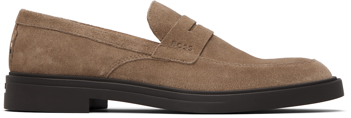 Замшевые мокасины BOSS Beige среднего бежевого цвета